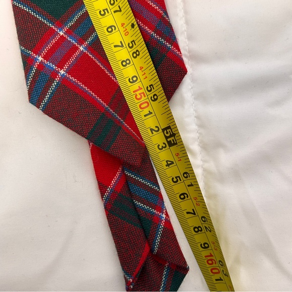 Ingles Buchan Classic Red Plaid Men's Tie Scottish Wool Ugly Christmas *Flaw - Picture 4 of 4